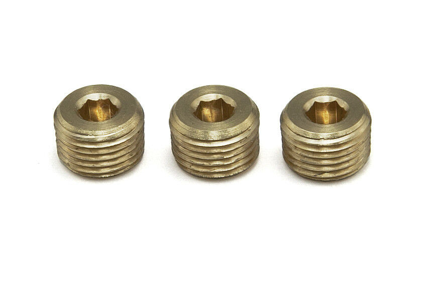 1/8"NPT Brass External Thread Socket -Blanking Plug - 3 pcs